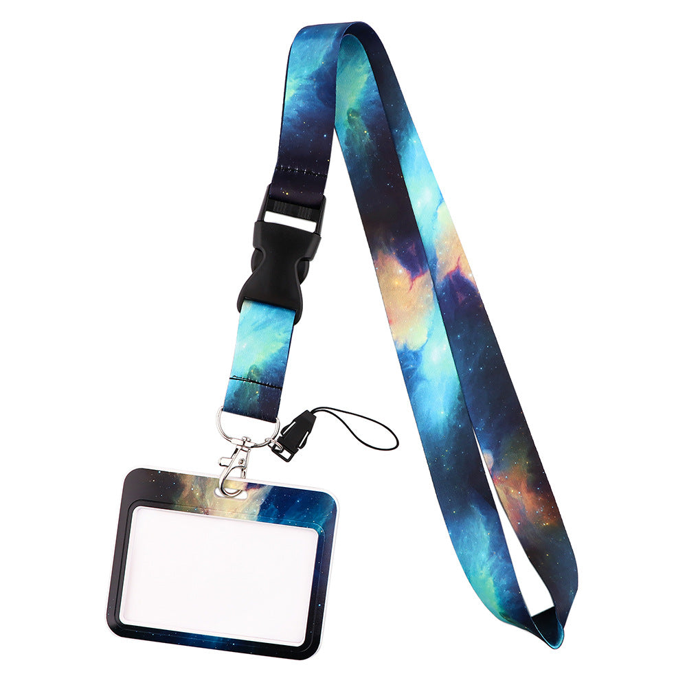 Starry Sky Series Neck Lanyard with ID Badge Holder Keychains Cell Phone Strap for School Office