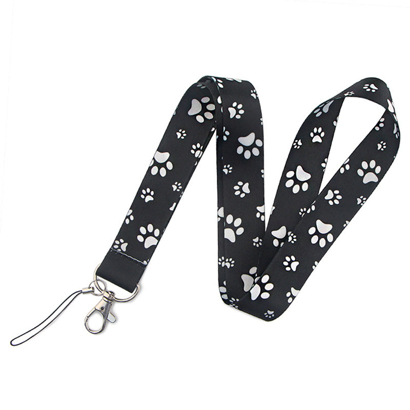 Cell Phone Lanyard Dog Paws Pattern Nylon Neck Hanging Shoulder Strap for Phone Cases, ID Badges, Cameras