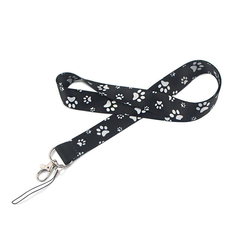 Cell Phone Lanyard Dog Paws Pattern Nylon Neck Hanging Shoulder Strap for Phone Cases, ID Badges, Cameras