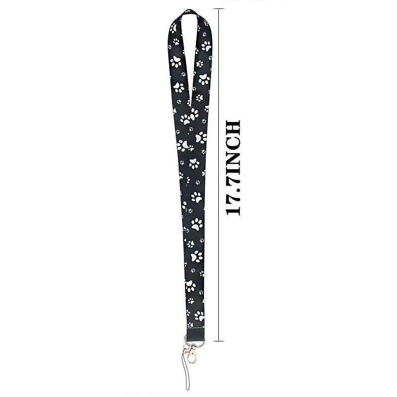 Cell Phone Lanyard Dog Paws Pattern Nylon Neck Hanging Shoulder Strap for Phone Cases, ID Badges, Cameras