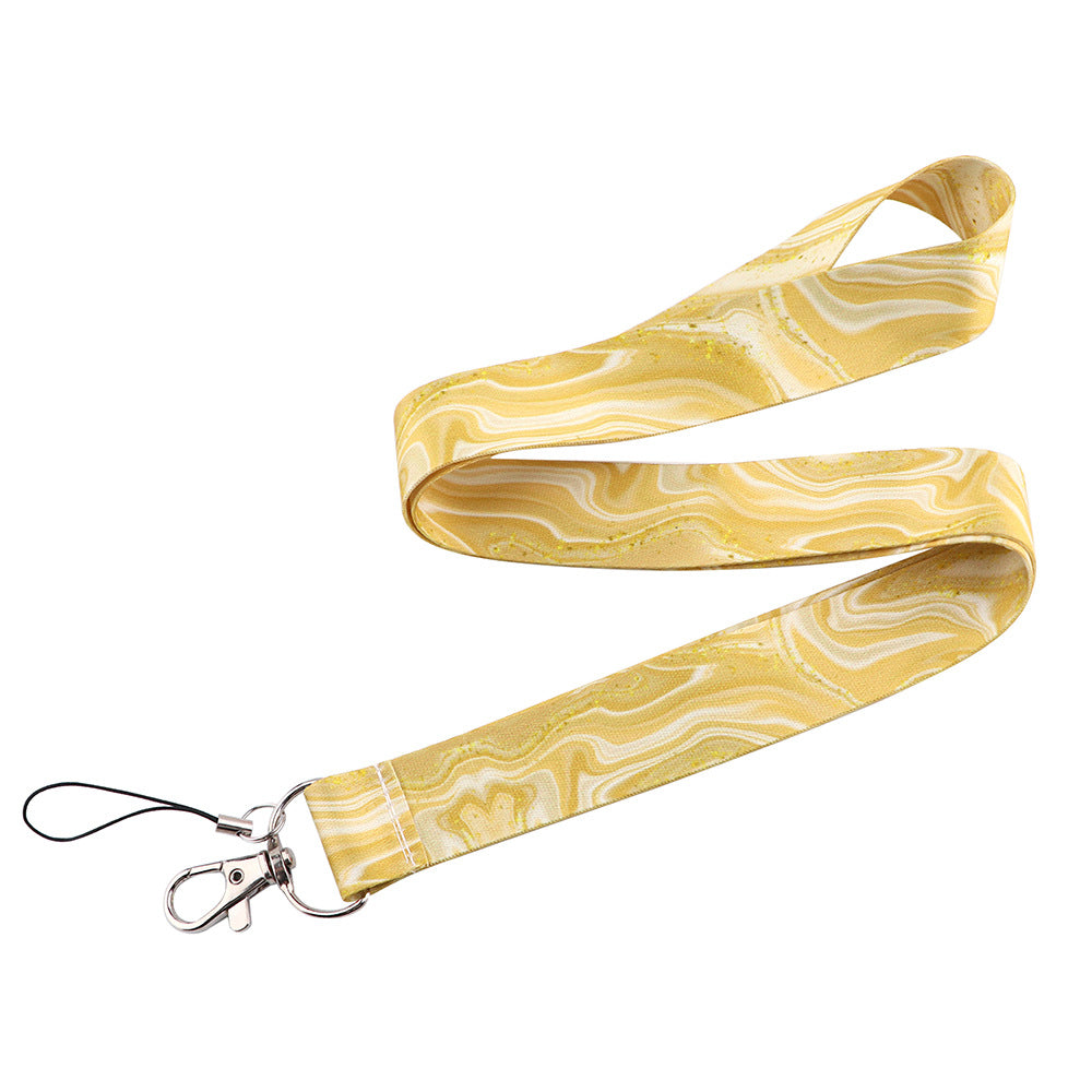 Marble Pattern Phone Lanyard Nylon Key Chain Strap Phone Neck Shoulder Rope for Phone Case ID Badges Card Camera
