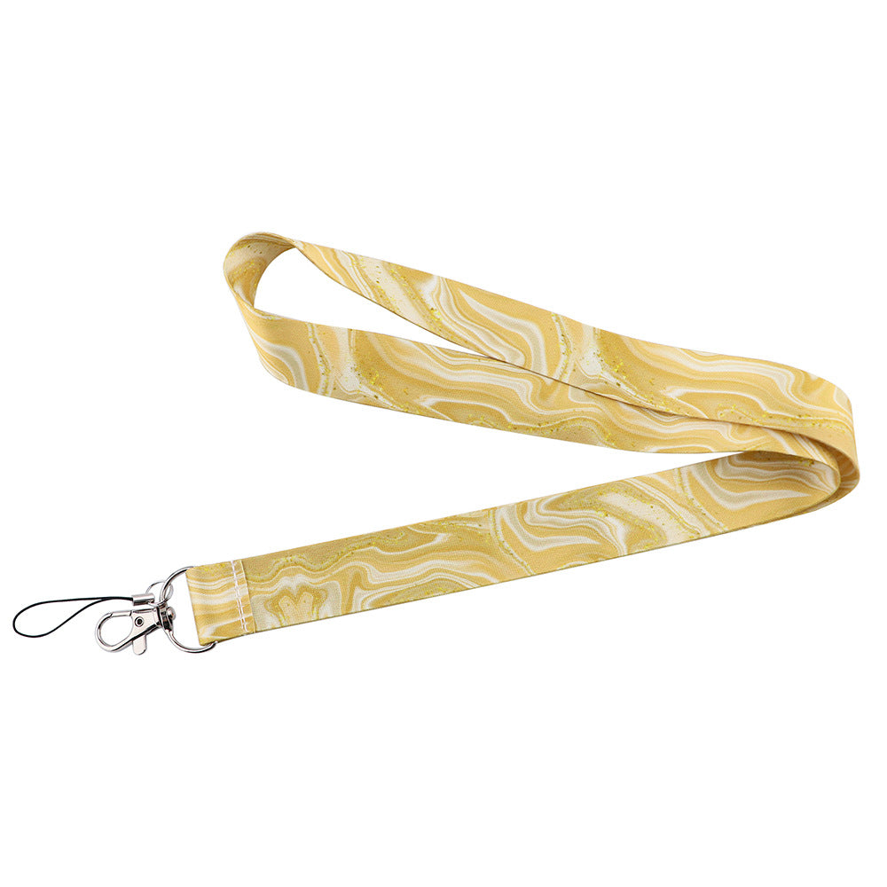 Marble Pattern Phone Lanyard Nylon Key Chain Strap Phone Neck Shoulder Rope for Phone Case ID Badges Card Camera