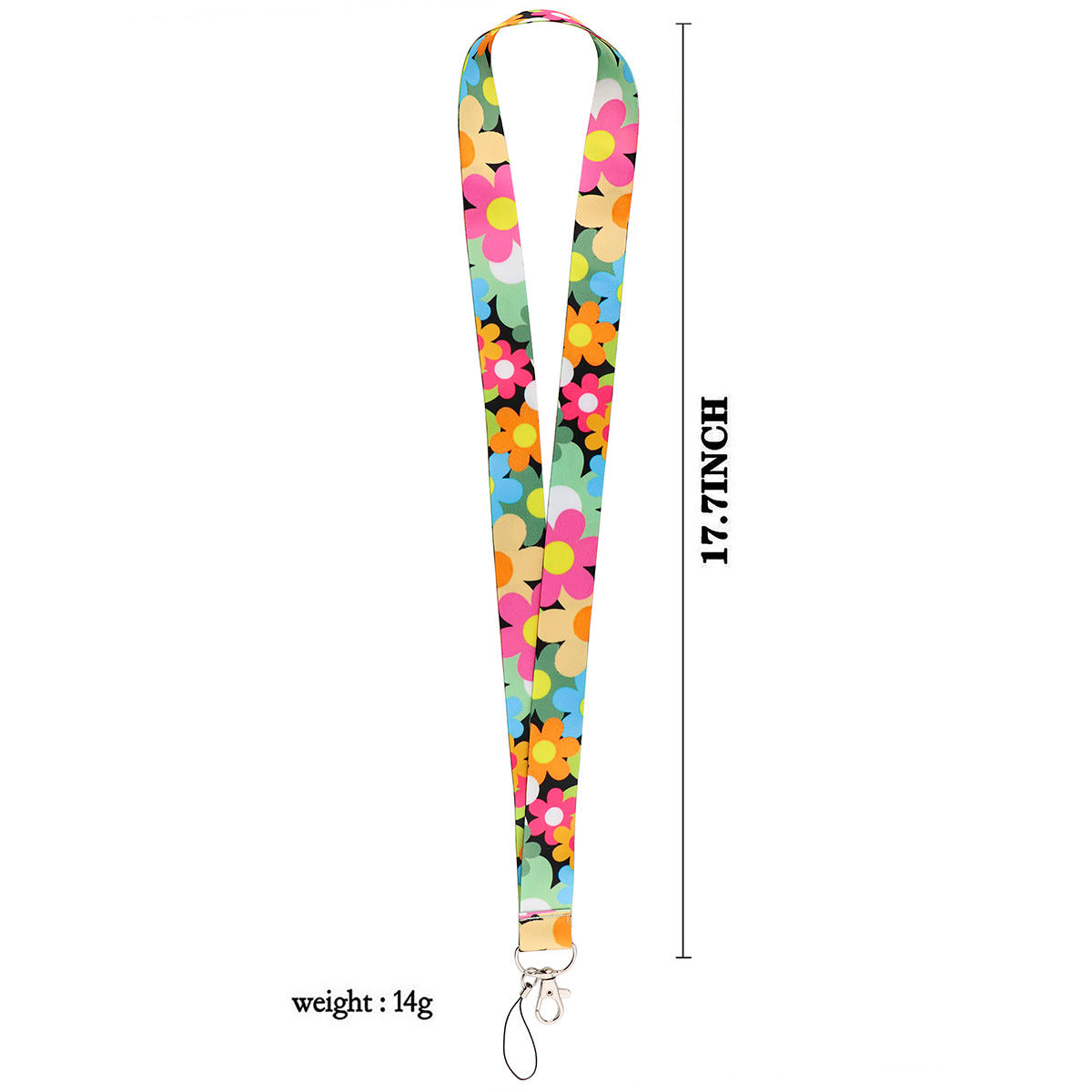 Flower Pattern Mobile Phone Nylon Anti-lost Lanyard Camera Cellphone Name Tag Neck Strap