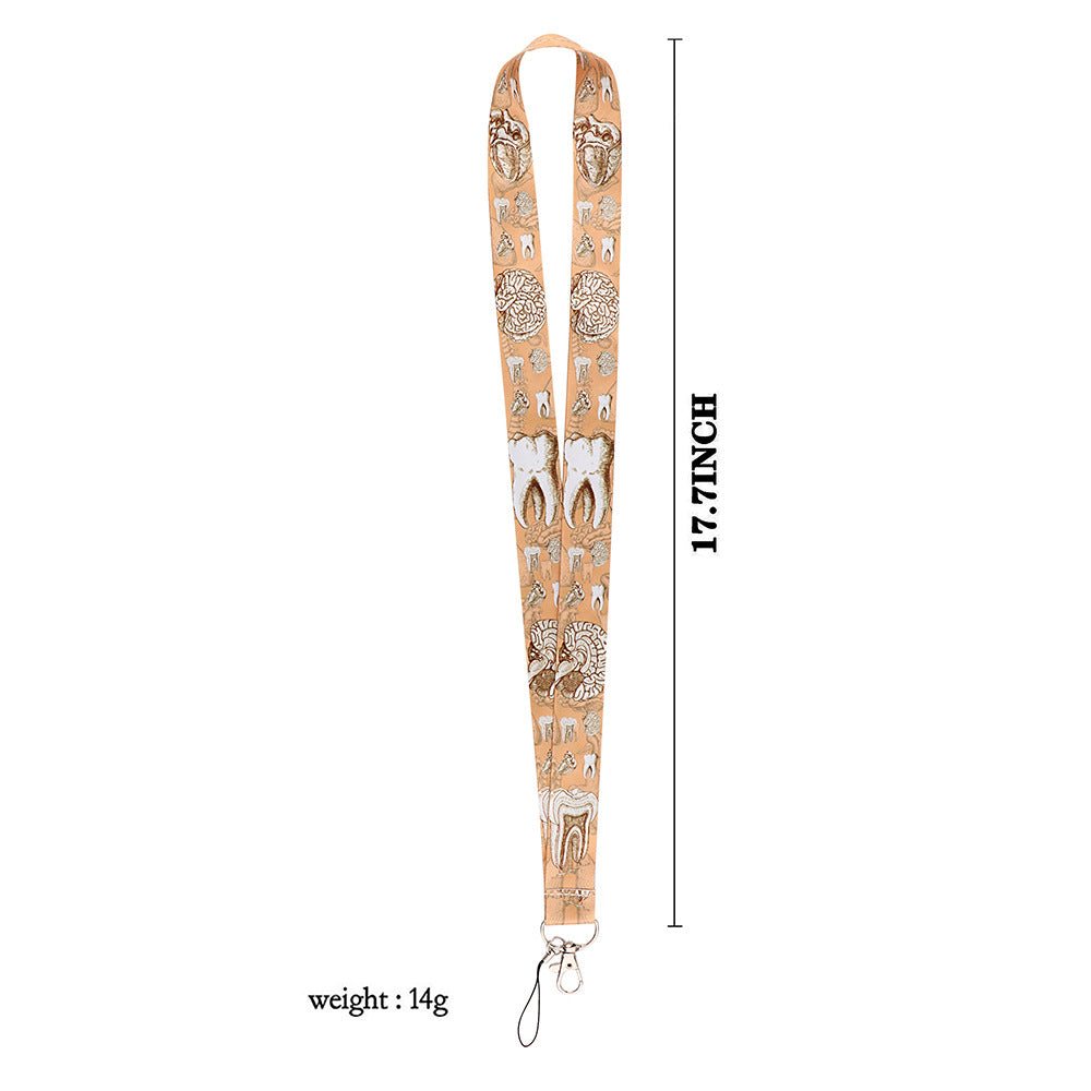 Human Organ Pattern Phone Anti-drop Nylon Lanyard Cellphone Name Tag Badge Neck Strap