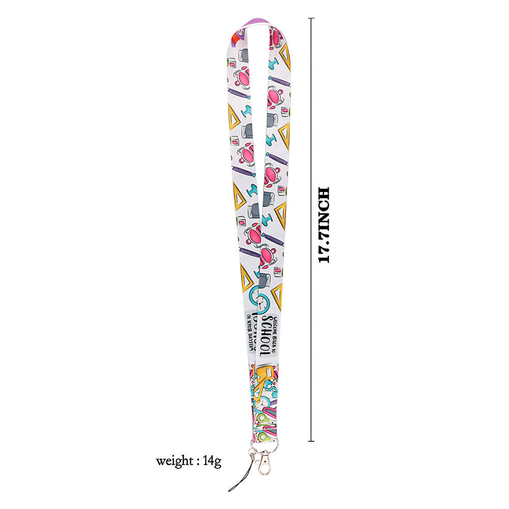 Stationery Pattern Mobile Phone Nylon Lanyard Cellphone Name Tag Badge Anti-lost Neck Strap