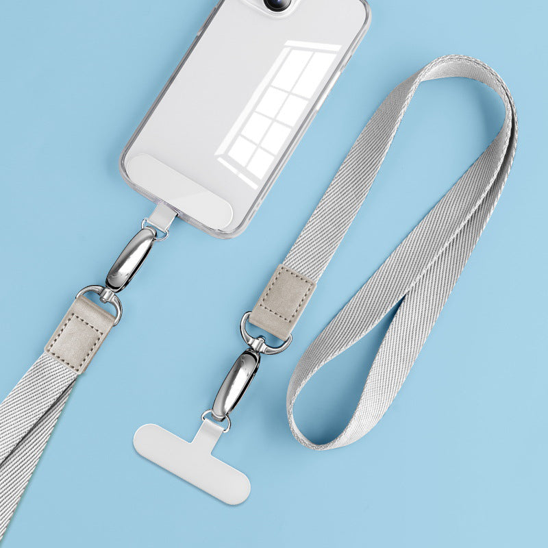Neck-Mounted Phone Lanyard Anti-Lost Cell Phone Polyester Strap with Metal Buckle, PC Tether Tab