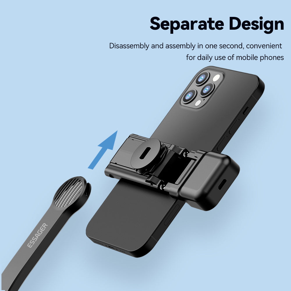 ESSAGER LED Fill Light Design Selfie Stick Tripod Stand Phone Clip Holder with Bluetooth Remote Control