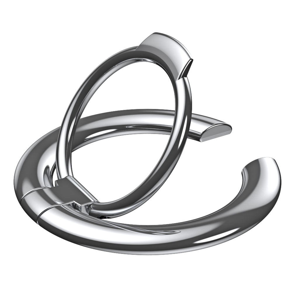 For iPhone 12 / 13 / 14 Series Electroplating Metal Kickstand Magnetic Folding Finger Ring Phone Holder