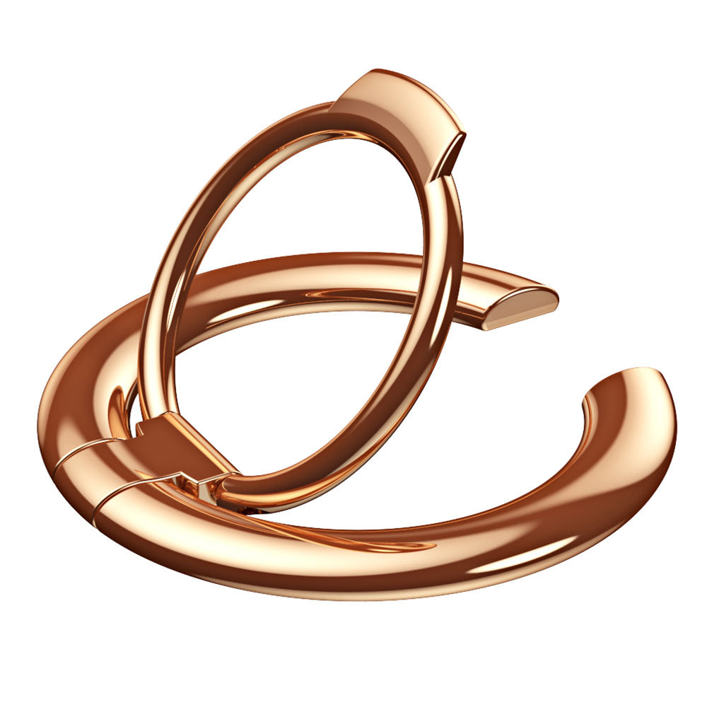 For iPhone 12 / 13 / 14 Series Electroplating Metal Kickstand Magnetic Folding Finger Ring Phone Holder