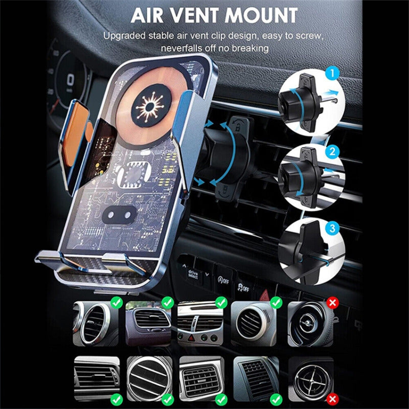 WEKOME WP-U204 15W Car Wireless Charger Intelligent Automatic Induction Air Vent Transparent Phone Holder