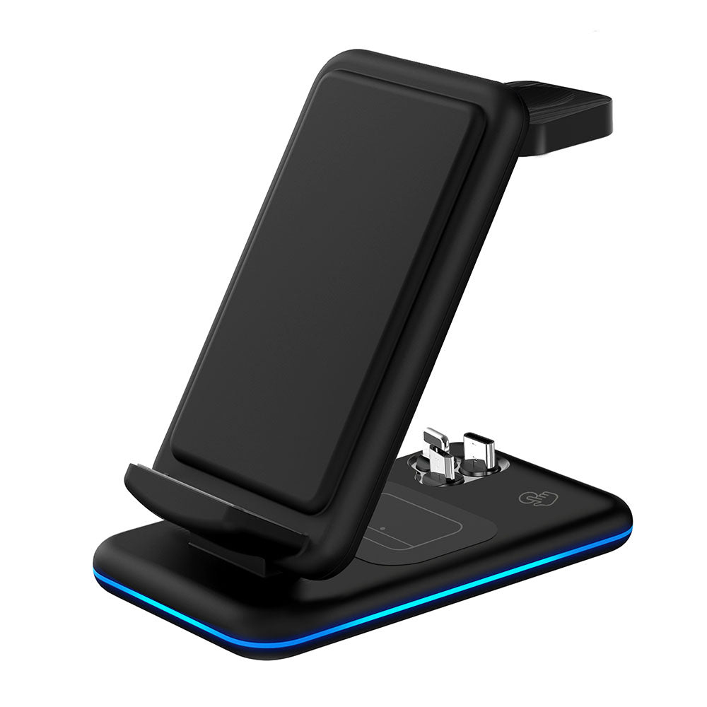 V15 3-in-1 Folding Wireless Charger for Mobile Phone / Headset / Watch 15W Max Charging Station