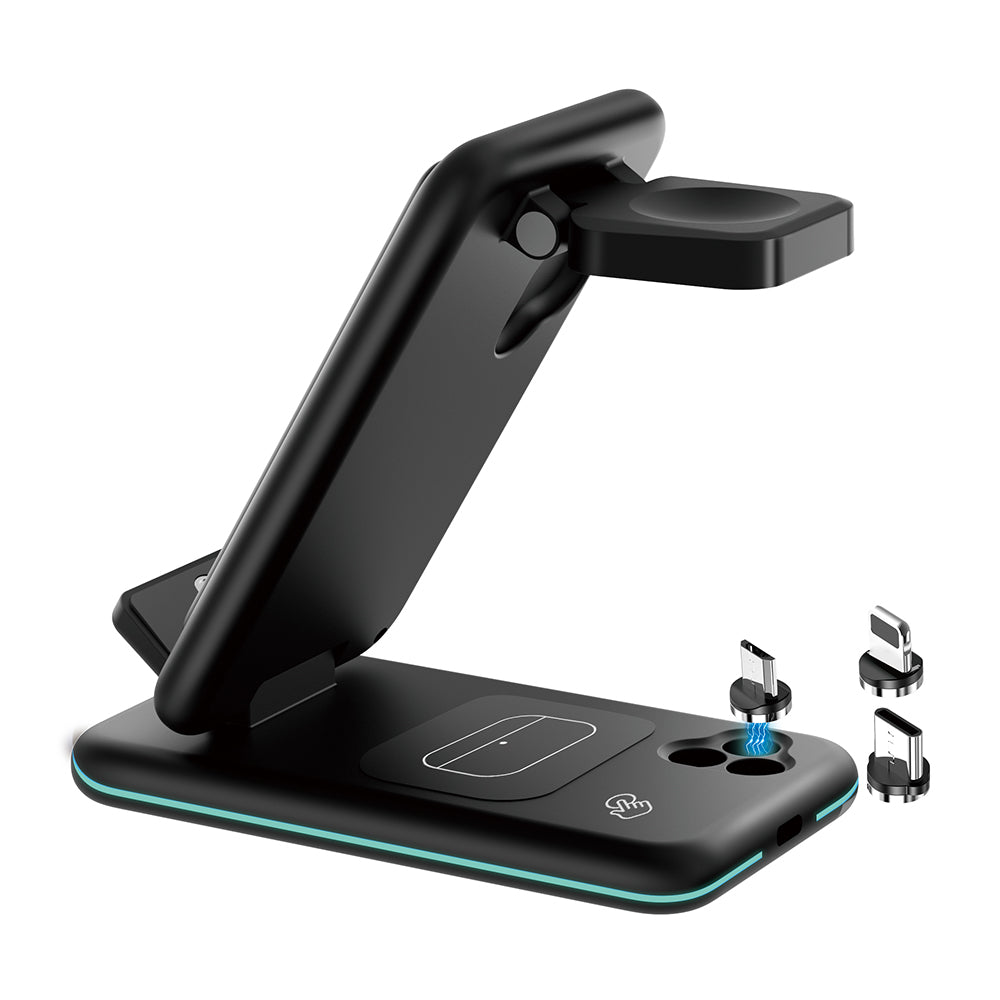V15 3-in-1 Folding Wireless Charger for Mobile Phone / Headset / Watch 15W Max Charging Station