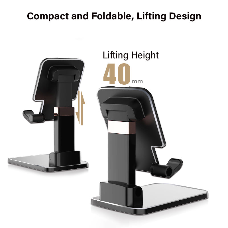 CCT14 Lifting Folding Phone Holder Portable Multi-Angle Adjustable Phone Stand for iPhone, Samsung, Huawei