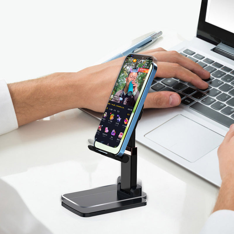 CCT14 Lifting Folding Phone Holder Portable Multi-Angle Adjustable Phone Stand for iPhone, Samsung, Huawei