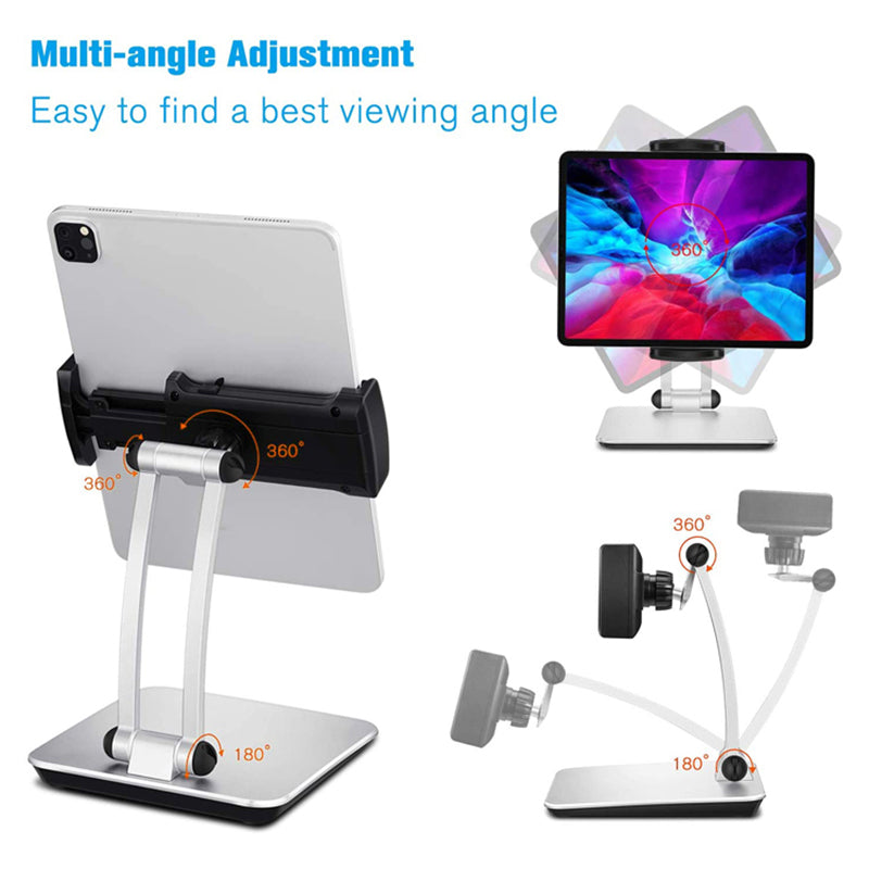 TM1901 Foldable 4.7-12.9inch Phone Tablet Stand Aluminum Alloy Plastic Desktop Rotatable Tablet Holder