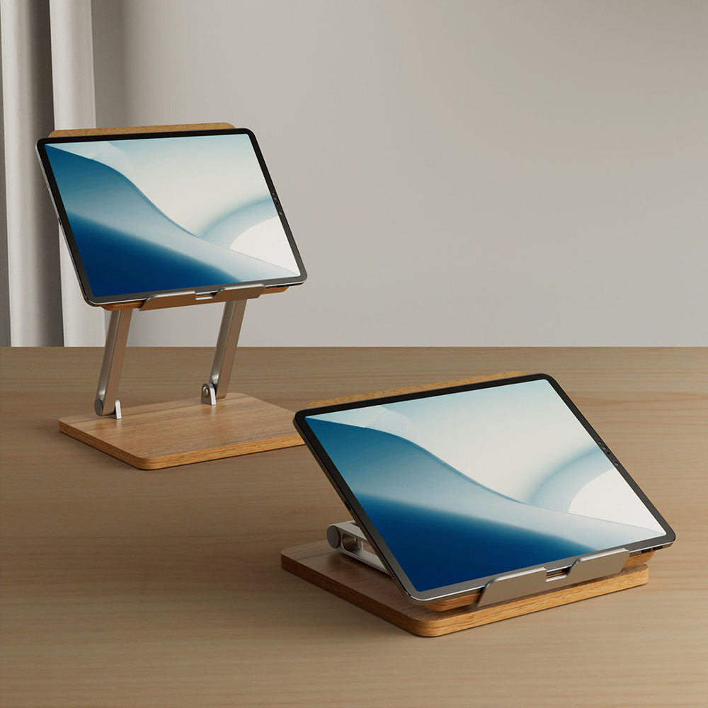AP-2DP Wooden Reading Stand Folding Metal Book Tablet Holder Portable Desktop Drawing Stand for Kids