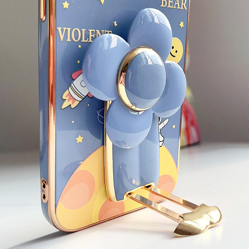 Multifunction Cartoon Windmill Mobile Phone Kickstand Adhesive Sticker Rotating Cellphone Kickstand Holder
