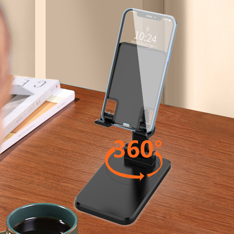 CCT19 Foldable Cell Phone Stand Rotation Height Adjustable Phone Holder ABS+Silicone Desktop Phone Mount