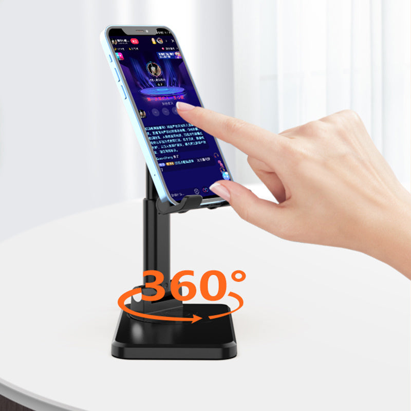 CCT19 Foldable Cell Phone Stand Rotation Height Adjustable Phone Holder ABS+Silicone Desktop Phone Mount