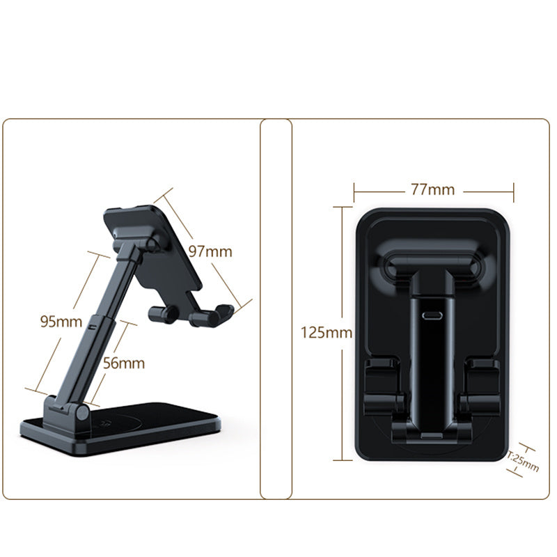 CCT19 Foldable Cell Phone Stand Rotation Height Adjustable Phone Holder ABS+Silicone Desktop Phone Mount