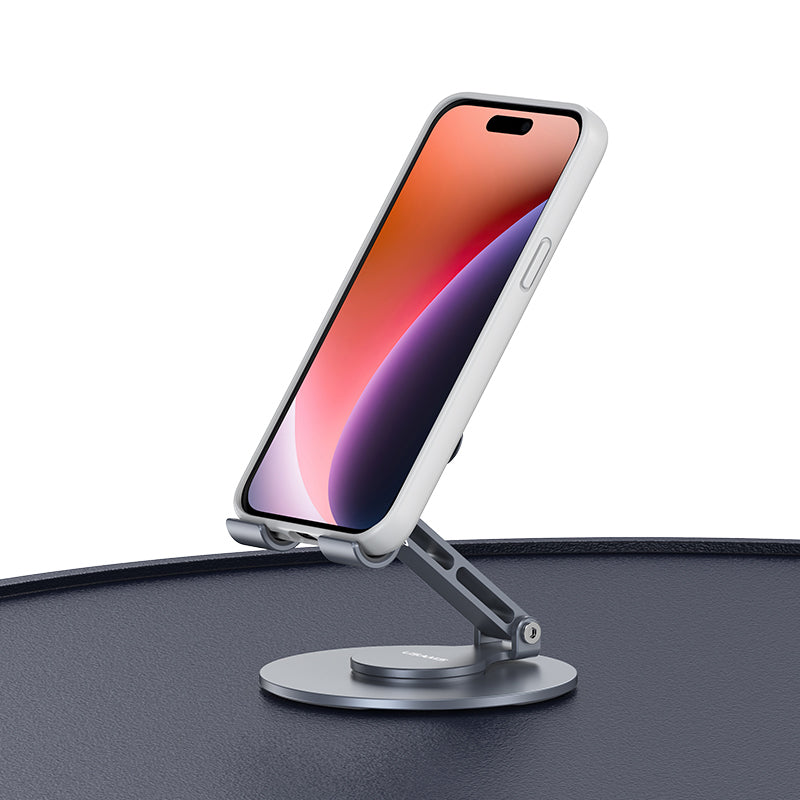 USAMS US-ZJ074 Desktop Foldable Phone Tablet Stand Aluminum Alloy 360-Degree Rotating Phone Holder