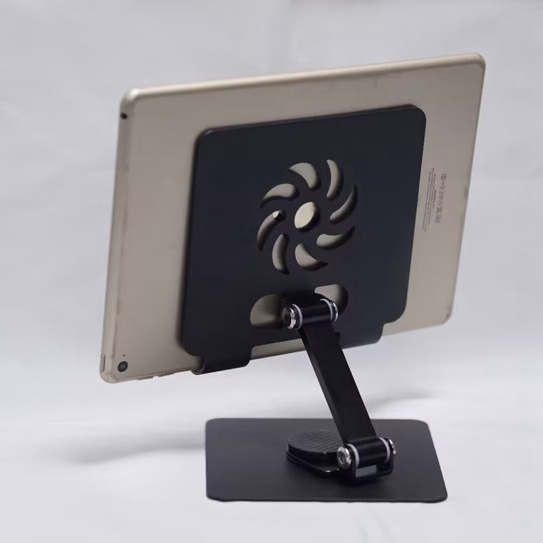 Metal Adjustable Desk Phone Stand Foldable Rotary Tablet Mount Stand for 6-14 inch Phone Tablet