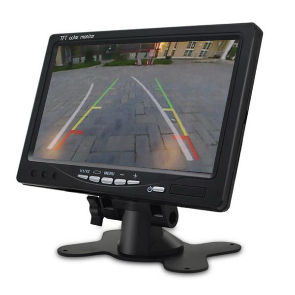 7-Inch Vehicle Backup Camera Rear-View Camera Monitor Parking and Reverse System, Dual AV Input with Trigger