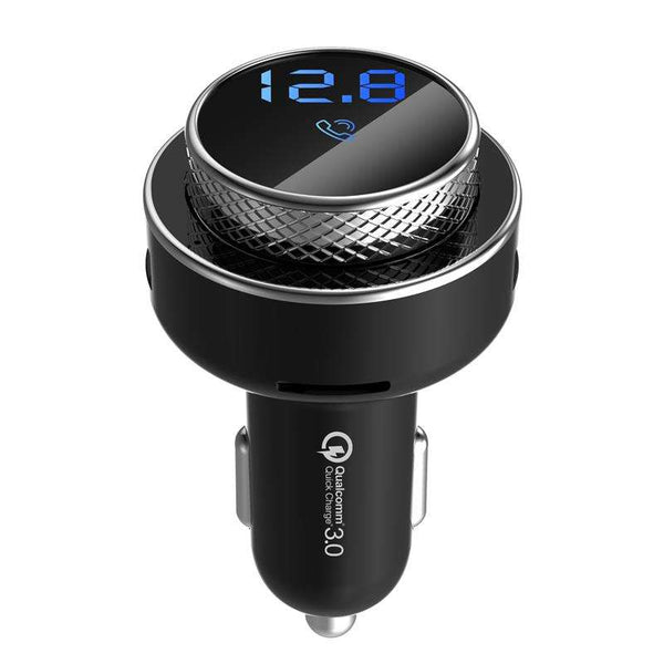 GC-16 Bluetooth Hands-free Call Music MP3 Player FM Transmitter QC3.0 Dual USB Car Charger Support U-disk / TF Card