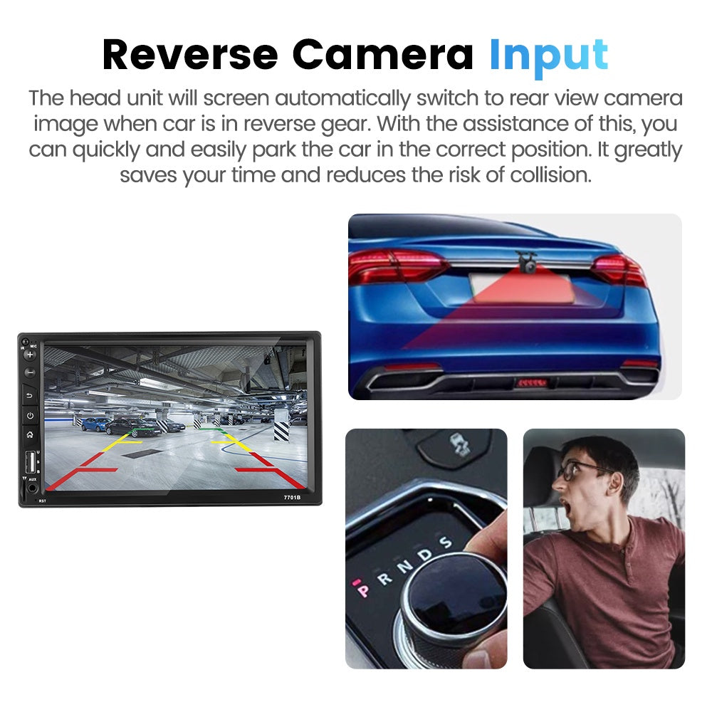 7701B-1 7-inch MP5 Carplayer with Steering Wheel Controller Center Console Video Recorder