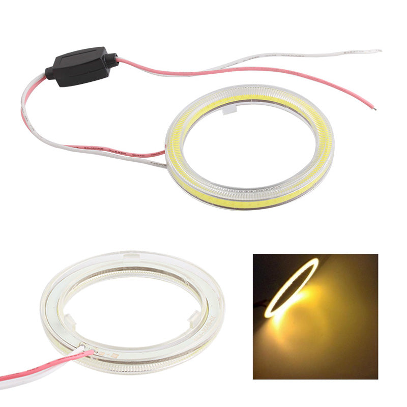 2Pcs / Set 100mm Car Angel Eye Ring Fog Lights COB LED Headlights with PC Cover
