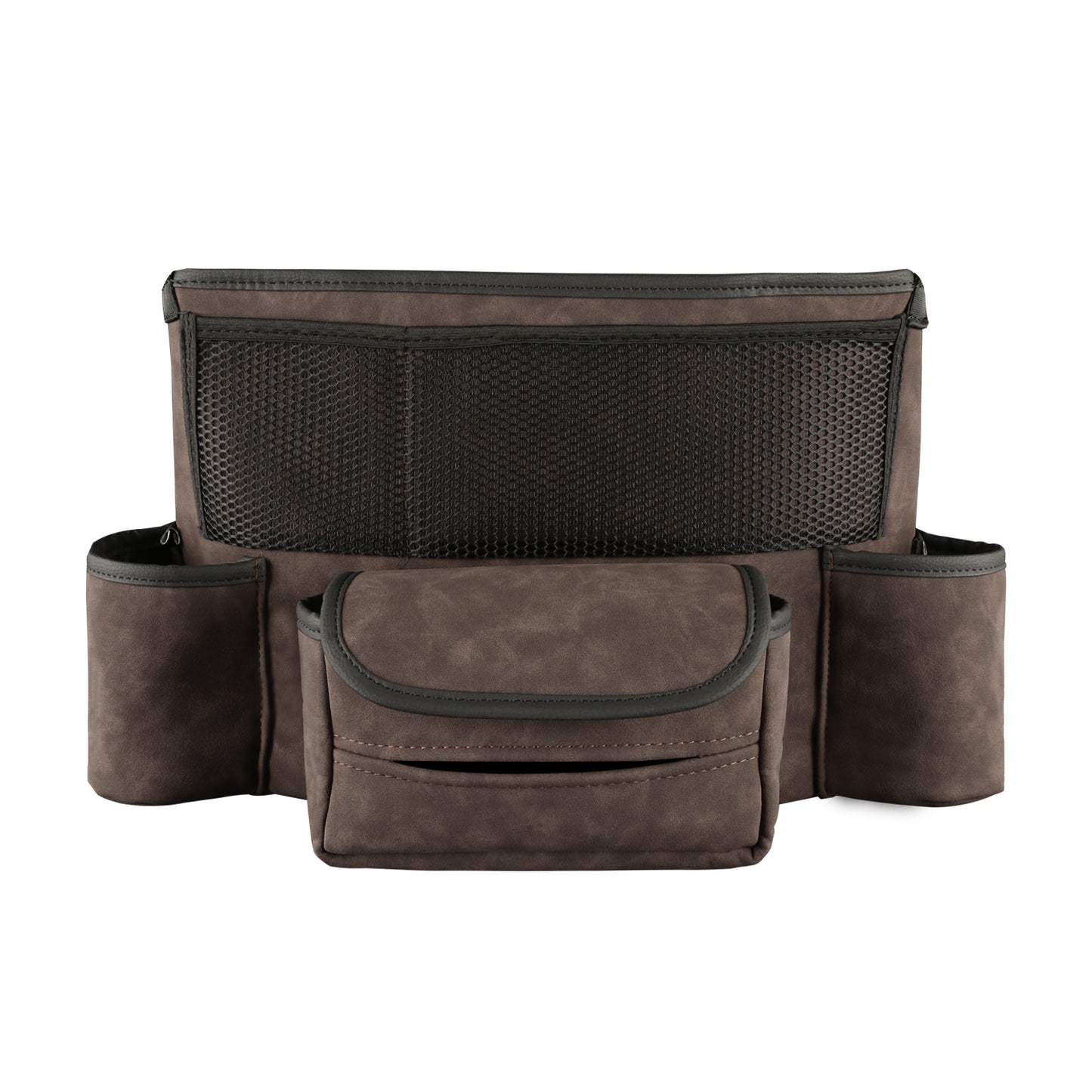 1126 Sheep Suede Car Seat Middle Bag Multi Pockets Vehicle Central Control Phone Drink Sundries Storage Bag