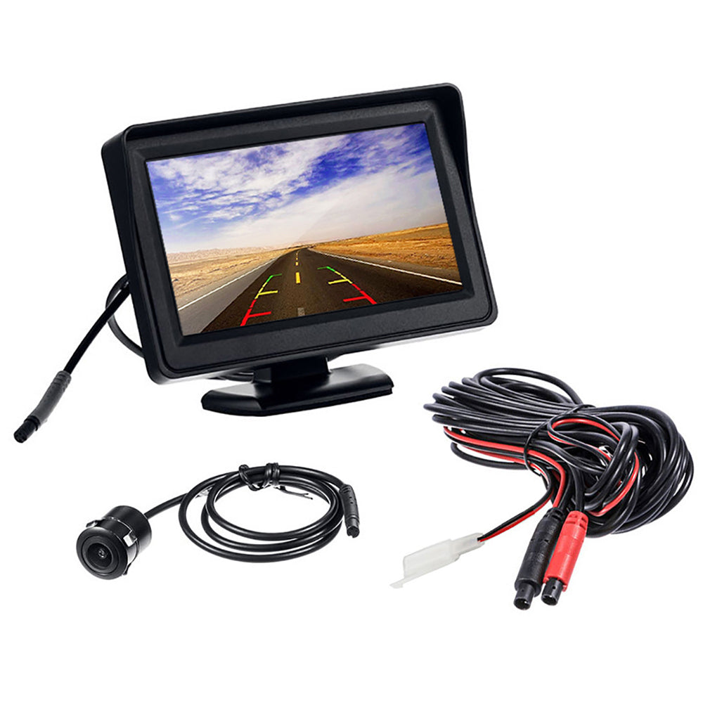 RH-304 4.3'' Display Screen Car Parking Reverse 170-Degree View Angle Round Rear Camera with Video Line