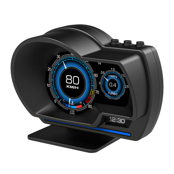 P6 Car HUD Head-Up Display OBD2+GPS Smart Gauge with Over Speed, RPM Alarm