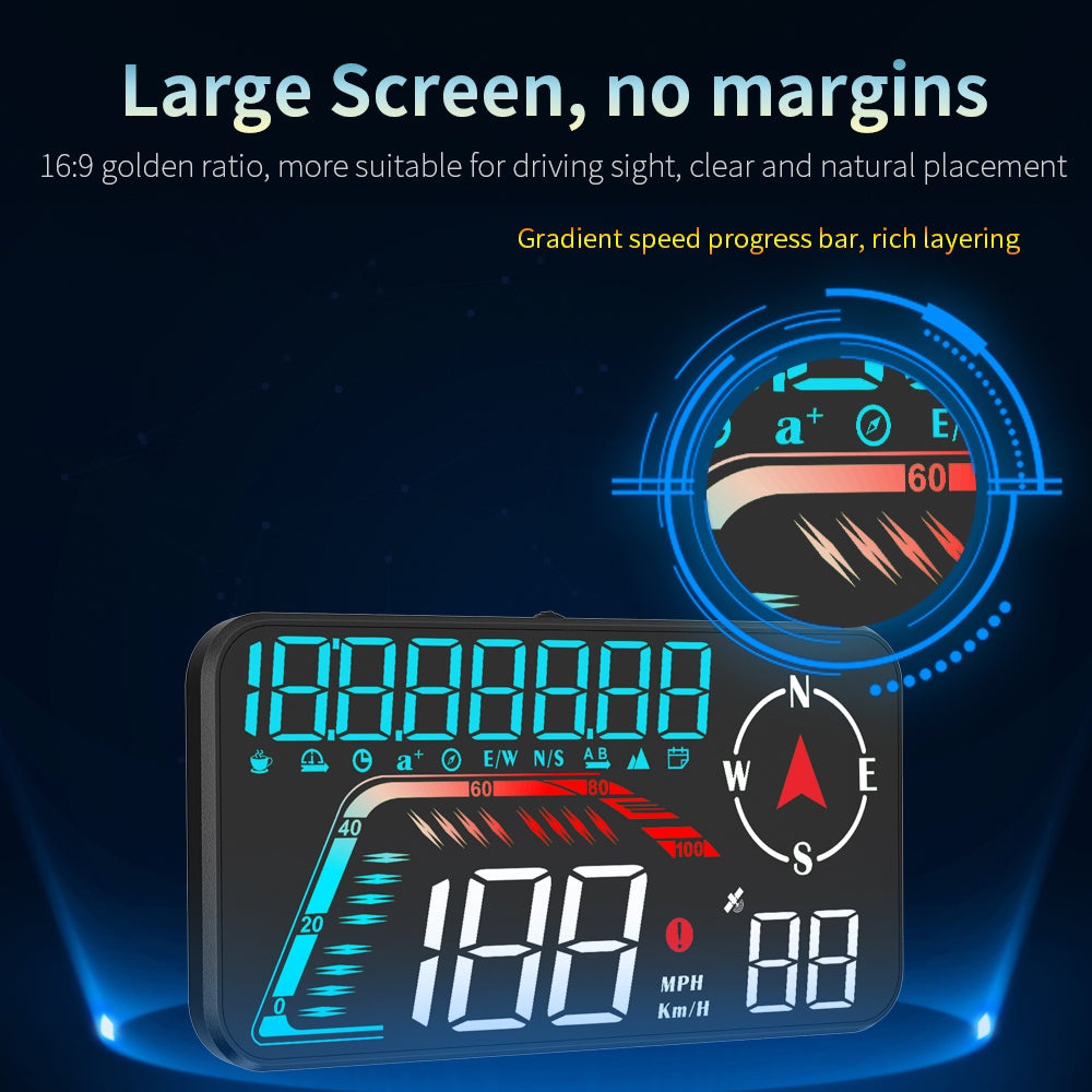 G12 HUD GPS Digital Car Speedometer Windshield Suction Cup Mount Head-Up Display