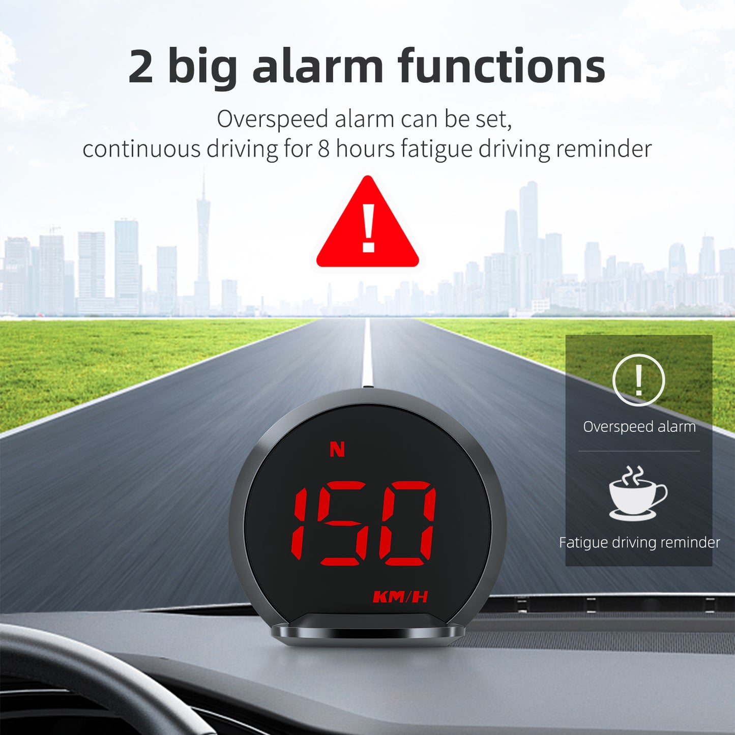 G13 Universal Head Up Display Car HUD 7-Color Digital Speedometer Alarm Reminder GPS System