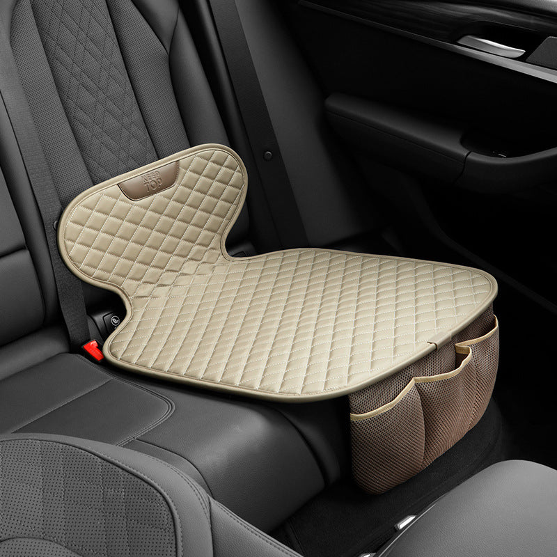 KEEP TOP Car Seat Cushion Children Safety Seat Leather Pad Protective Cover with Mesh Pocket