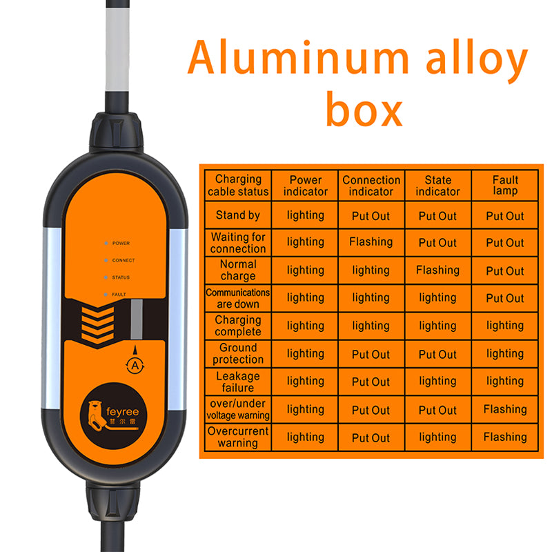 FEYREE Aluminum Alloy 3.5KW Portable Charger for New Energy Electric Vehicles Charger, EU Plug