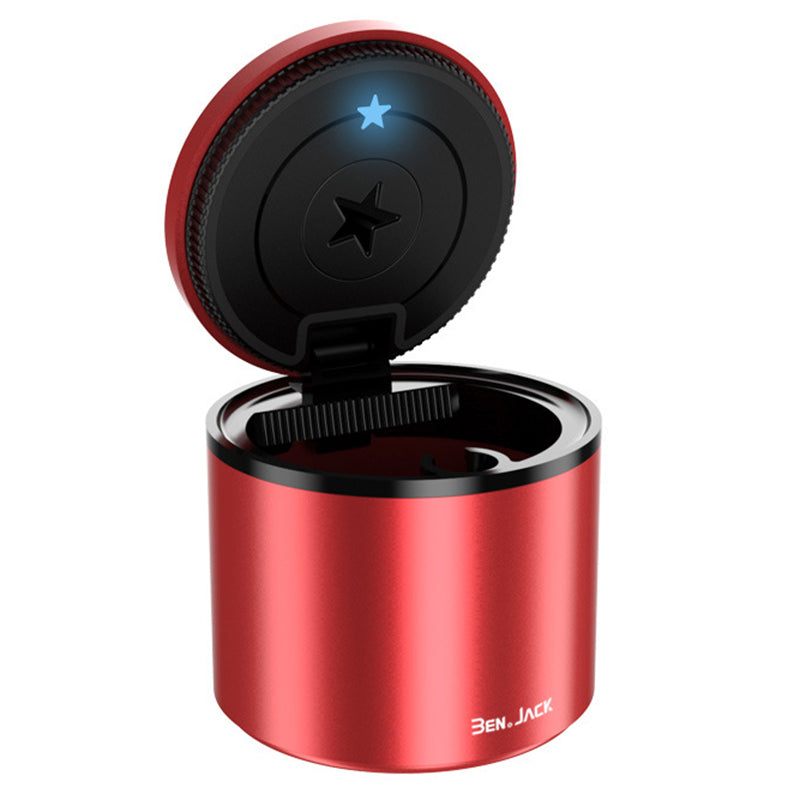 BEN.JACK LED Light Ashtray with Lid Multifunctional Universal Car Ashtray for Home Office