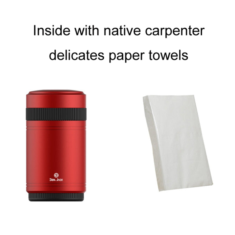 BEN.JACK Mini Car Ashtray Portable Cigarette Ash Holder Aluminum Alloy Tissue Paper Organizer Box