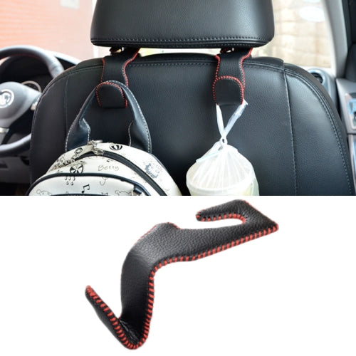Car Seat Back Bag Hanging Hook Stainless Steel + Leather Car Seat Headrest Mount Hook