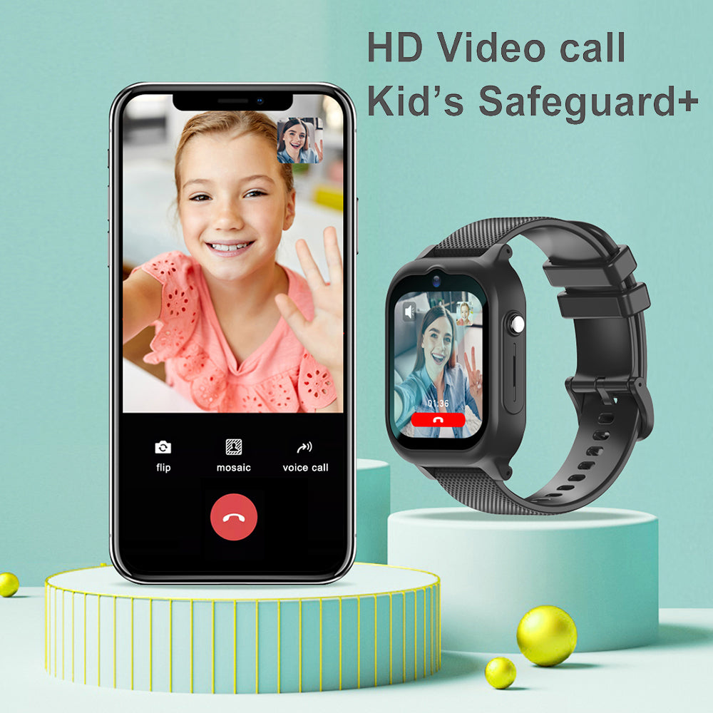 K26 1.83 inch Display Detachable Smart Watch 4G Call GPS Positioning Kids Watch with Lanyard+Silicone Case