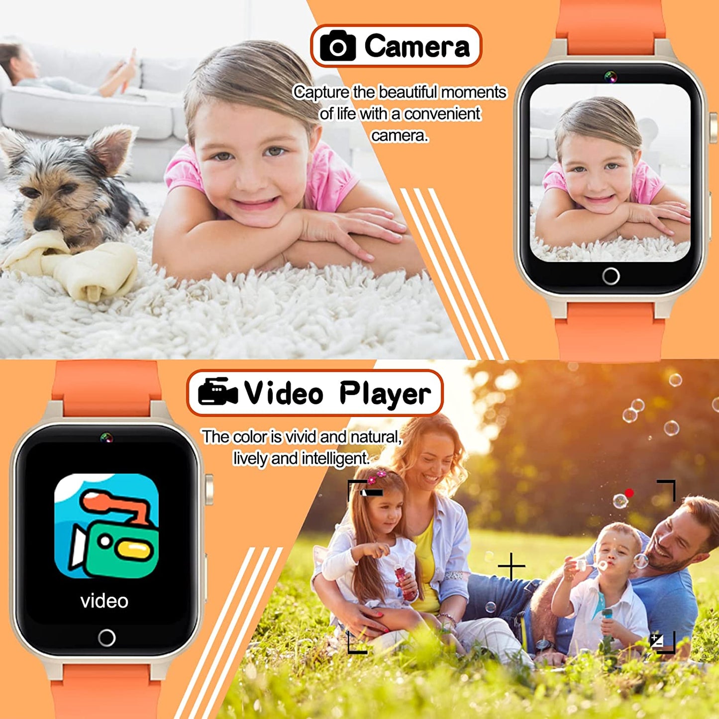 X33 Kids Camera Pedometer Music Game Smart Watch Student Smart Bracelet with Built-in 26 Puzzle Games