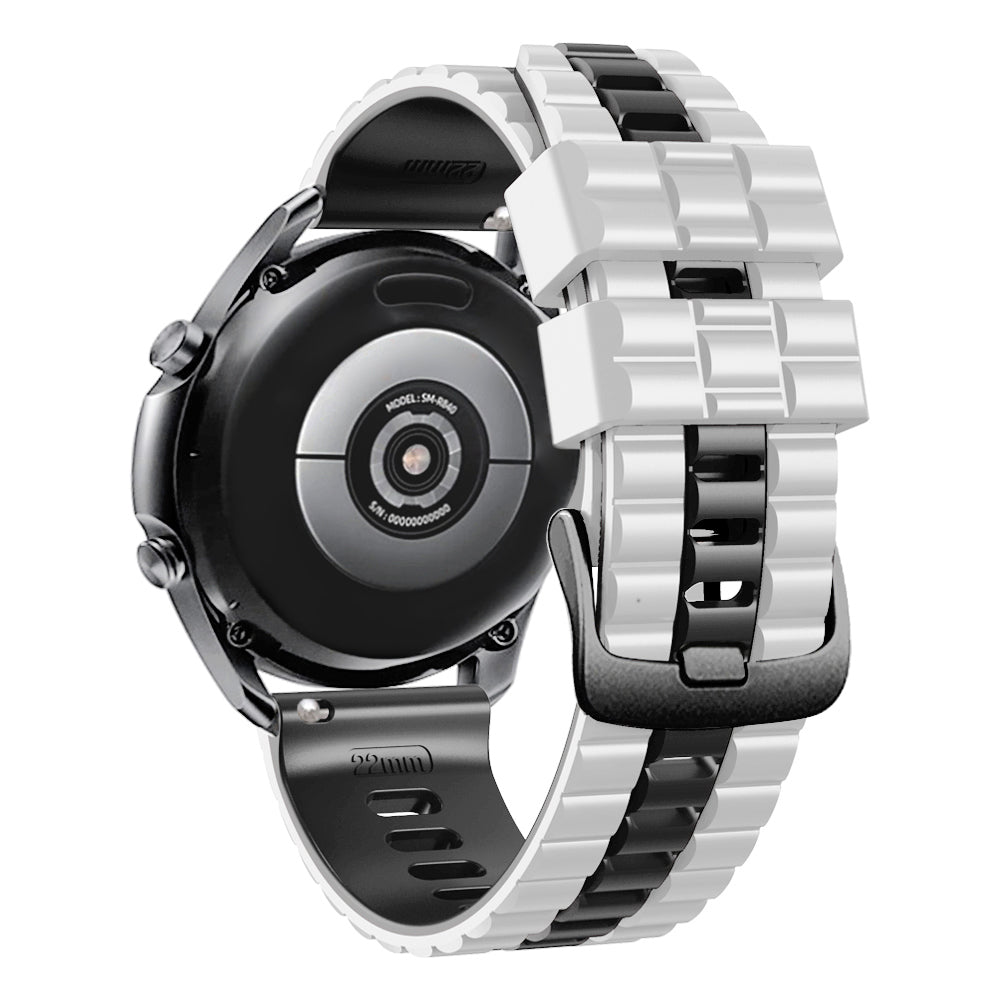 For Huawei Watch Buds / GT3 SE / GT3 Pro 46mm Dual Color Watch Band 22mm Wave Grain Silicone Wrist Strap