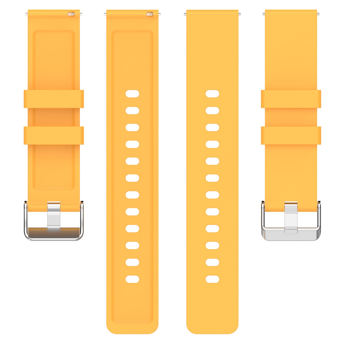 Silicone Watch Band for Garmin Venu / Venu 2 Plus / Venu Sq / Venu Sq 2 , 20mm Watch Strap with Silver Stainless Steel Buckle