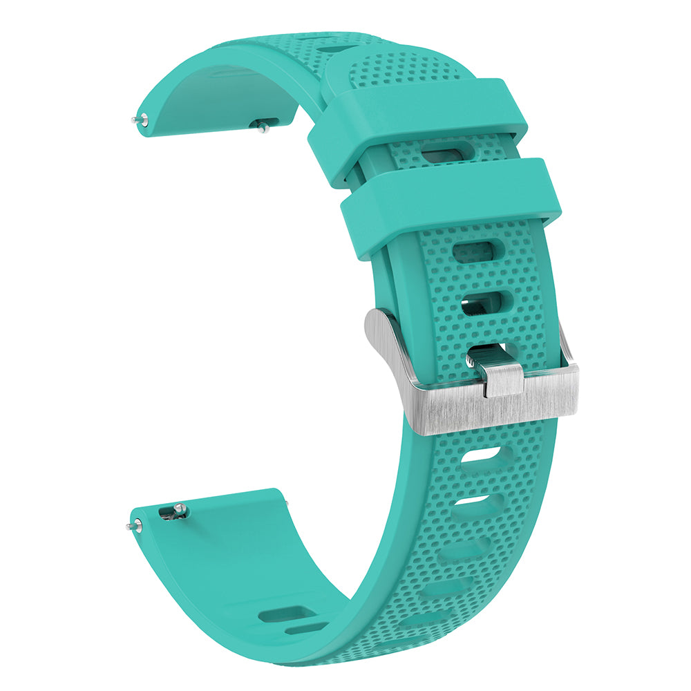 Silicone Watch Band for Garmin Forerunner 645 / Samsung Galaxy Watch3 41mm , 20mm Textured Strap with Silver Buckle