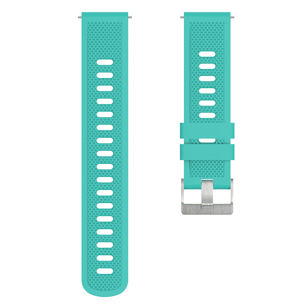 Silicone Watch Band for Garmin Forerunner 645 / Samsung Galaxy Watch3 41mm , 20mm Textured Strap with Silver Buckle