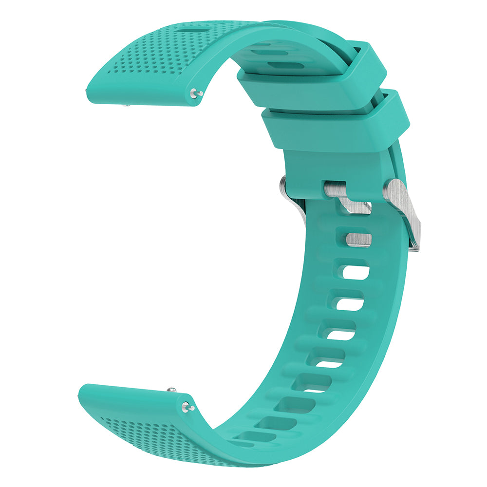 Silicone Watch Band for Garmin Forerunner 645 / Samsung Galaxy Watch3 41mm , 20mm Textured Strap with Silver Buckle