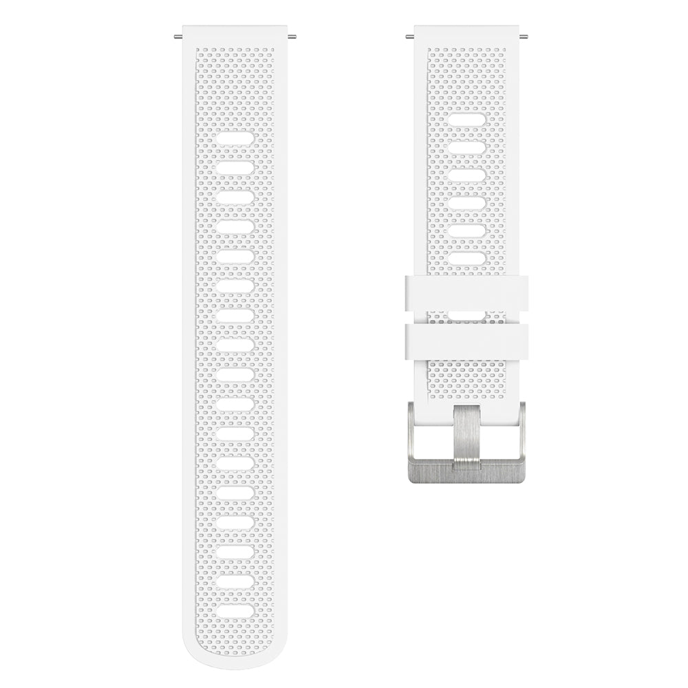 Silicone Watch Band for Garmin Forerunner 645 / Samsung Galaxy Watch3 41mm , 20mm Textured Strap with Silver Buckle