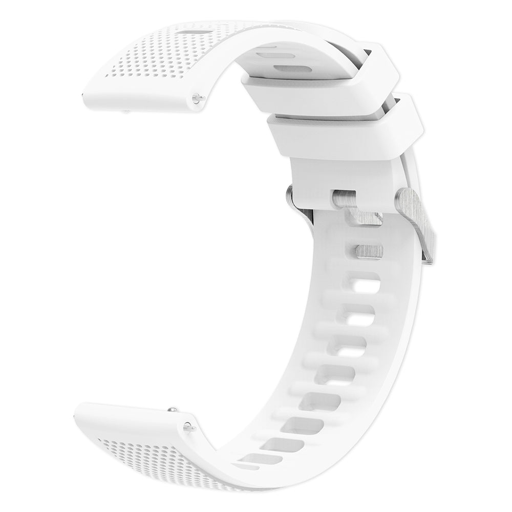 Silicone Watch Band for Garmin Forerunner 645 / Samsung Galaxy Watch3 41mm , 20mm Textured Strap with Silver Buckle