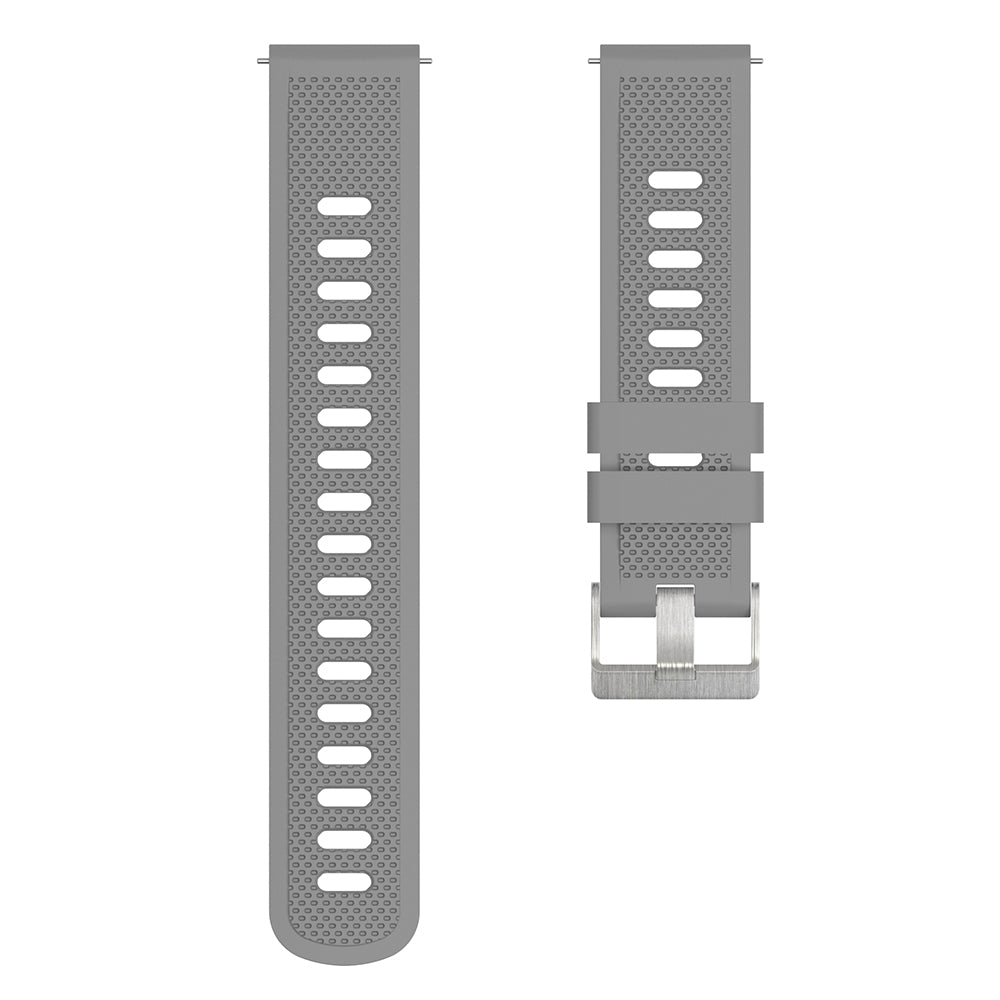 Silicone Watch Band for Garmin Forerunner 645 / Samsung Galaxy Watch3 41mm , 20mm Textured Strap with Silver Buckle